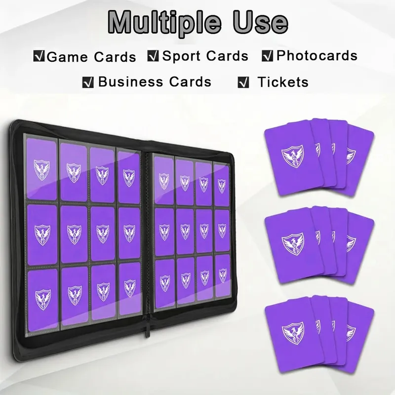 12-Pocket Trading Card Binder Collectible Card Holder That Can Accommodate 480 Cards Zippered Premium Card Binder Suitable for Tcg Cards/Game Cards/Sports Cards/Yu-Gi-Oh! Magic: the Gathering and Trading Cards — image 4