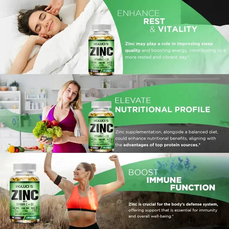 Buy 2 Get 2 Free! Zinc Capsules Support Strong Immunity & Overall Vitality Respiratory Health & Strong Bones Antioxidant