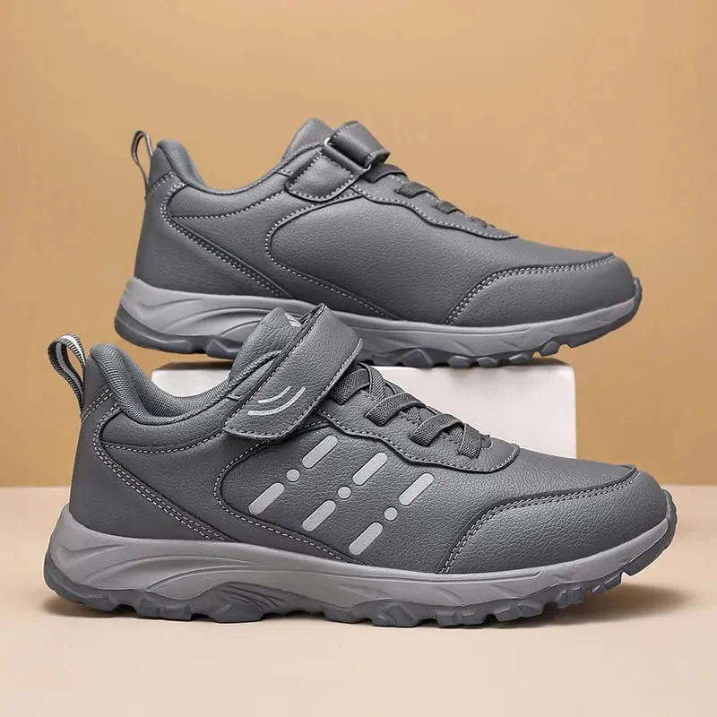Men's Sneakers Waterproof Comfortable Durable Walking Shoes Classic Solid Color Outdoor Camping Casual Shoes Chunky Sneakers