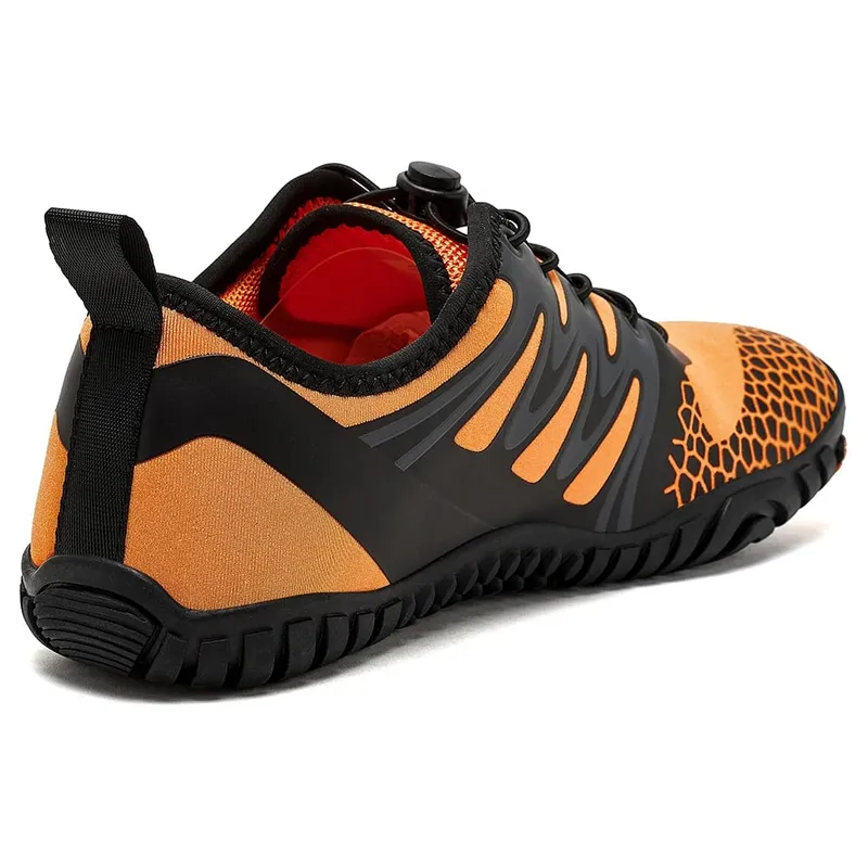 Chaussures pieds nus à bout large pour unisexe, baskets de marche en cuir artificiel en cuir artificiel, chaussures minimalistes à bande élastique sans chute