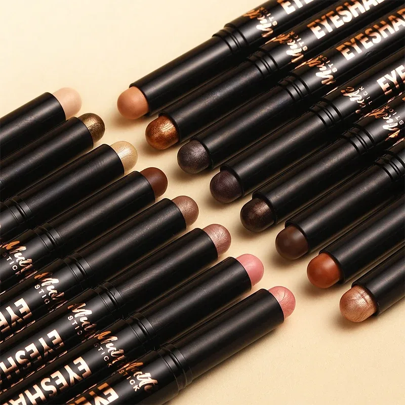 16 Colors Double Head Eyeshadow Stick Pearlescent Shimmer Brown High Waterproof Cream Eyes Shadow Pencil Long-Lasting Eye Makeup — image 7