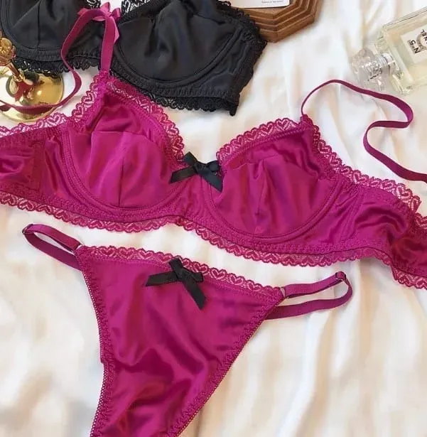 Ice Silk Brief Sets Comfort Underwear Women Sexy Lace Ultra Thin Push Up Bra Set High Quality Brassiere Breathable Lingerie