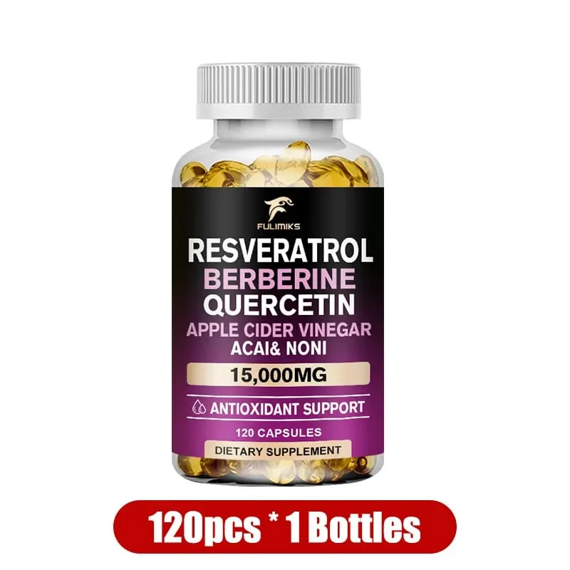 Buy 2 Get 2 Free! Resveratrol Berberine Quercetin Capsules Triple-Action Formula for Blood Sugar Heart Health & Anti-Aging — image 8