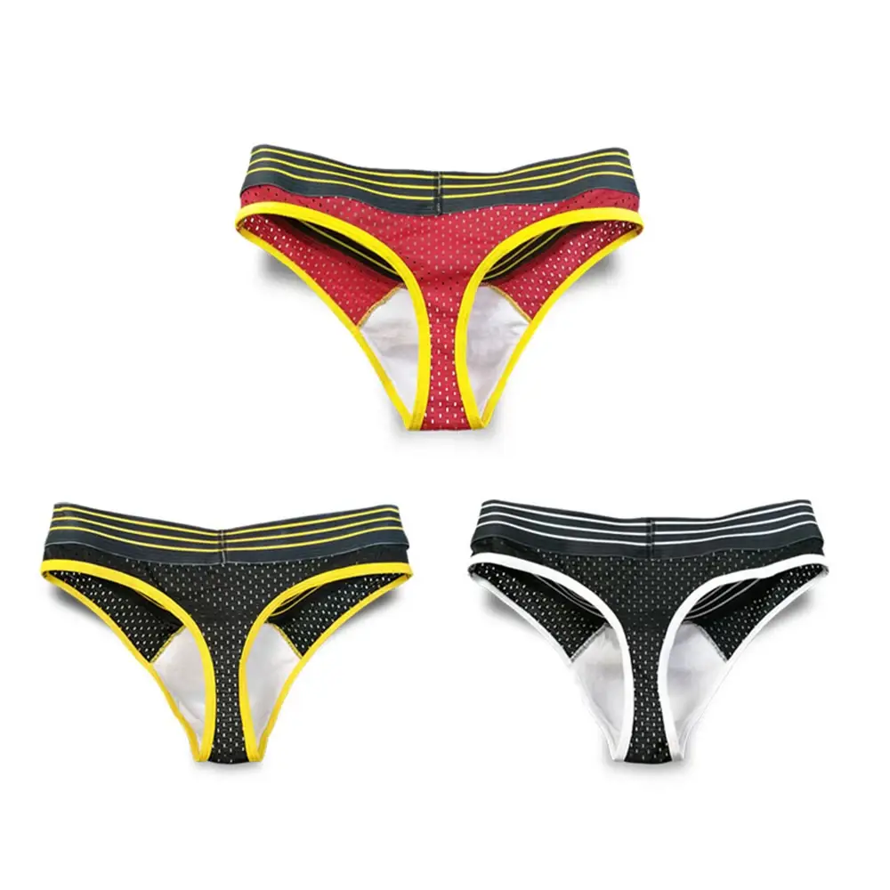 Roupa interior masculina sexy calcinha respirável carta impressa cintura baixa grande u bolsa cuecas masculinas malha alta elástica cuecas tanga