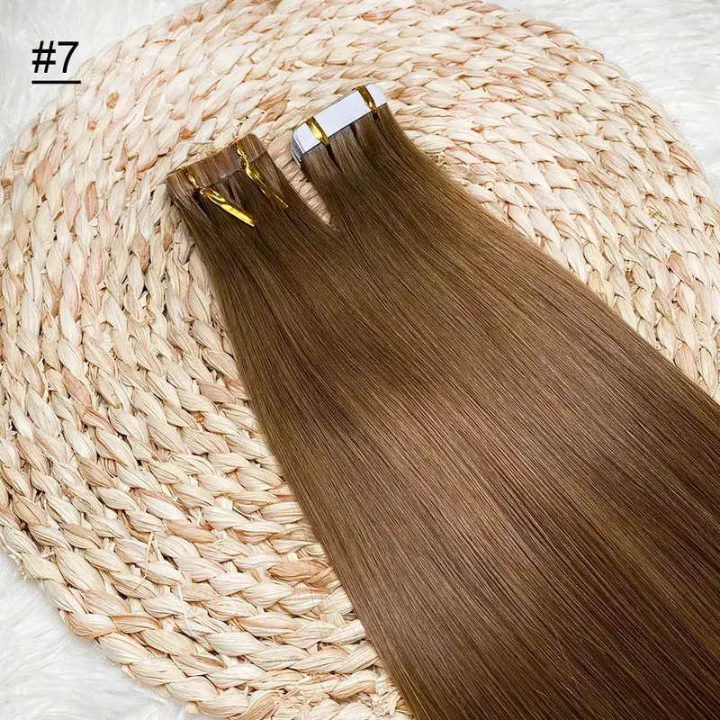Tape-In Human Hair Extensions Different Colors Straight Hair 18-30 Inch Double Sided Adhesive Remy Hair — image 11
