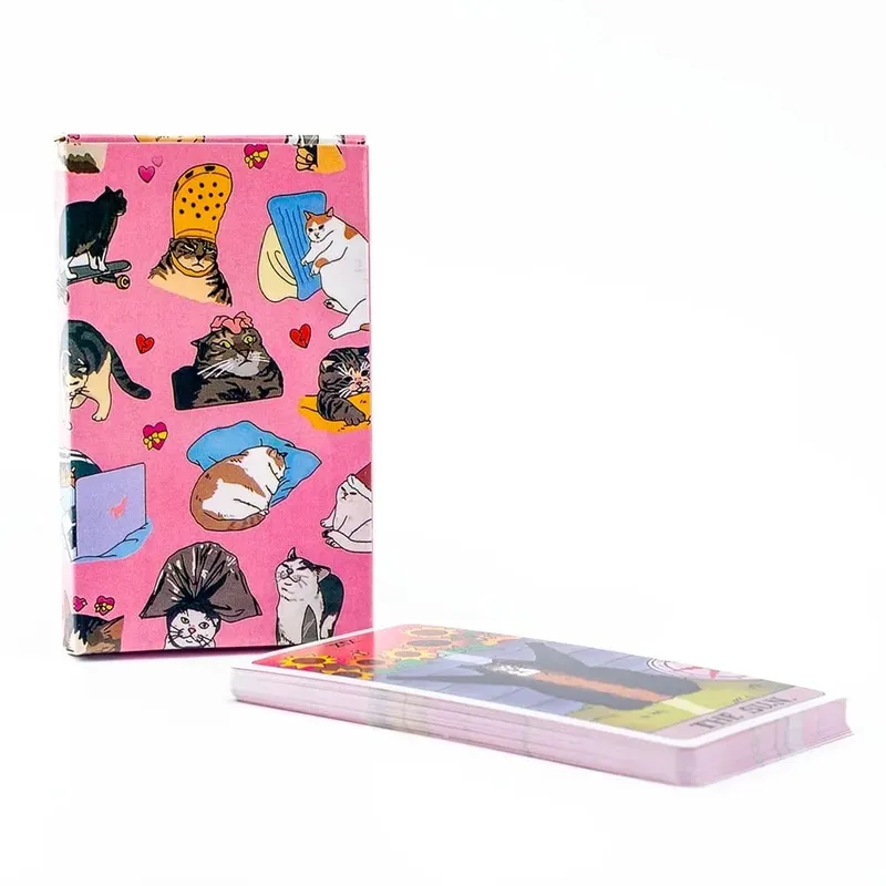 Original Cat Meme Tarot Deck 22 Major Arcana Funny Witchy Cat Kawaii Uwu Design Pink Cute Tarot for Entertainment — image 6
