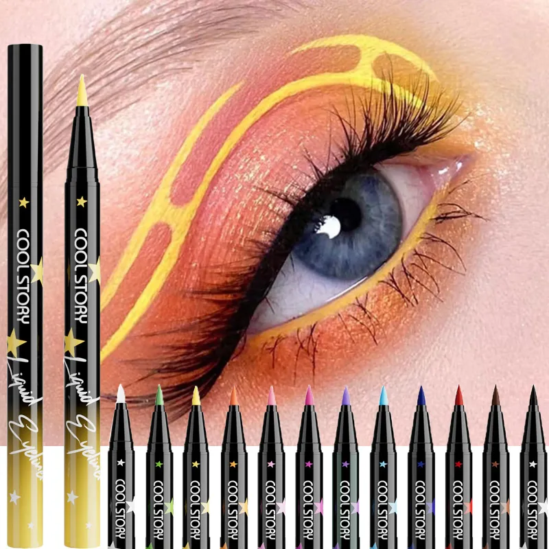 Red White Black Waterproof Eyeliner Pencil Untra-fine Liquid Eye Liner Pen Quick Dry Long Lasting Non Smudge Makeup Cosmetics