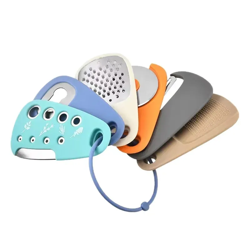 Kitchen gadget set of 6-piece pizza knife vanilla cutter bottler shredder garlic grinder set — image 5