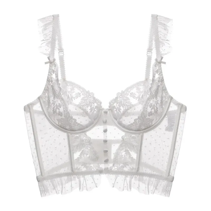 Women Lingerie Set 2 Piece Bodysuit Comfortable Push up Brassiere Floral Lace Bra Panty Set for Wedding Everyday Wear Sleepwear