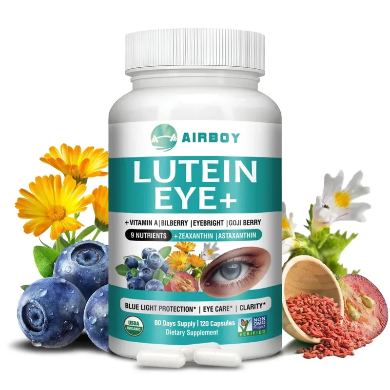 Integratore per occhi con luteina - Migliora l'edema oculare e migliora la salute della vista Allevia l'affaticamento degli occhi Astaxantina Vitamina A Mirtillo — image 1