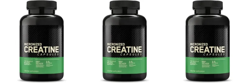 Creatine Monohydrate Supplement 60 Capsules Muscle Strength Fitness Pre-Workout Post-Workout Muscle Recovery Non-GMO Gluten-Free
