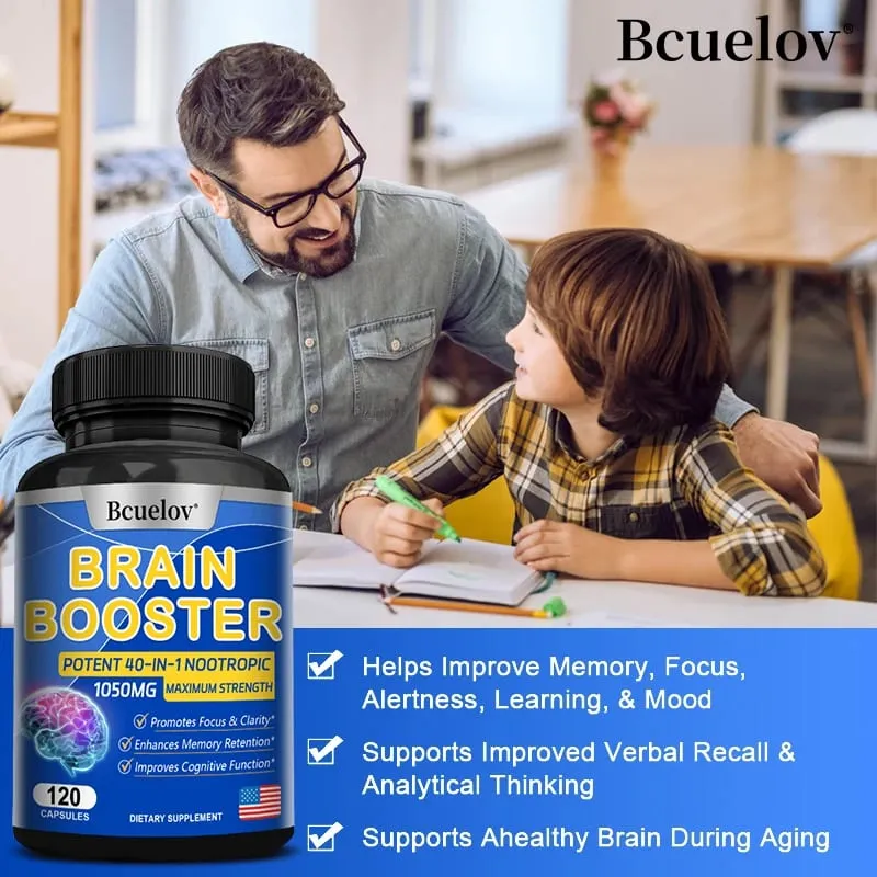 Brain Nutrition Capsules - Dietary Supplement 40-in-1 Potent Formula Vegan Non-GMO Supports Focus and Brain Health — image 7