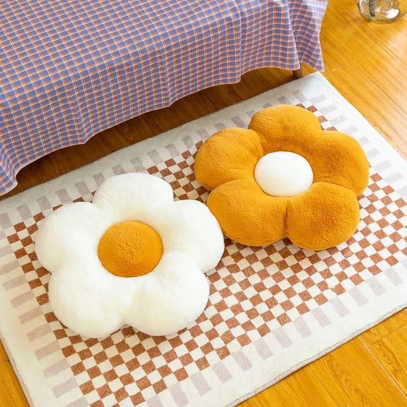 Generic Flower Shaped Plush Seat Cushion Soft Memory Cotton Round Pillow For Chair Bedroom Window Sofa Home Decor
