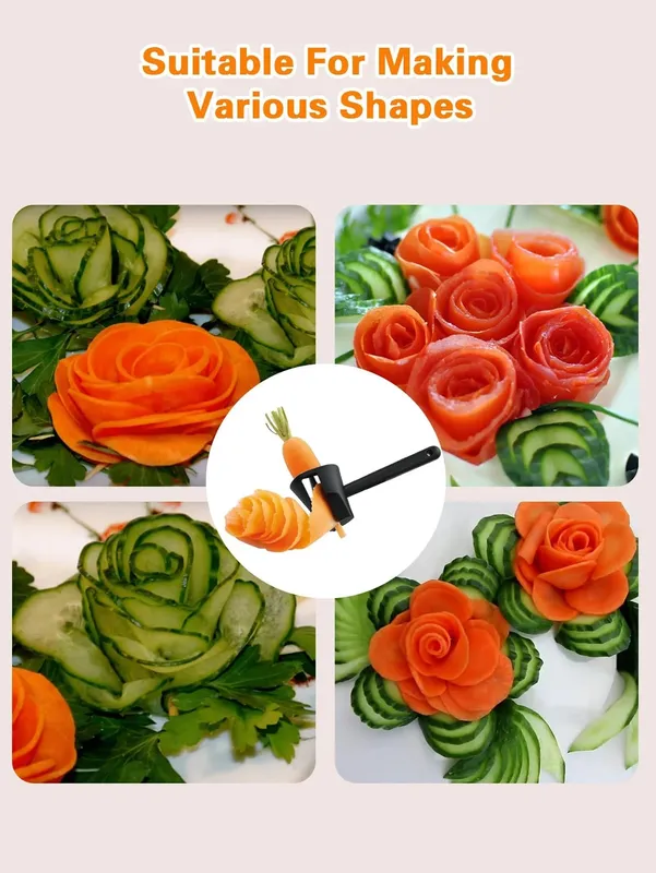 Vegetable Curler Peeler Fruit Carving Tools Carrot Sharpener for Garnishing Design Cutting Slicer Shaver for Carrots Vegetables