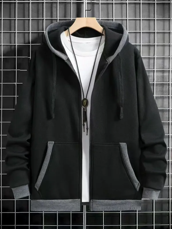 Thickened Men's Hooded Zipper Cardigan Casual Outerwear Fashionable Sweatshirt Autumn Winter New Arrival Cross-Border Style