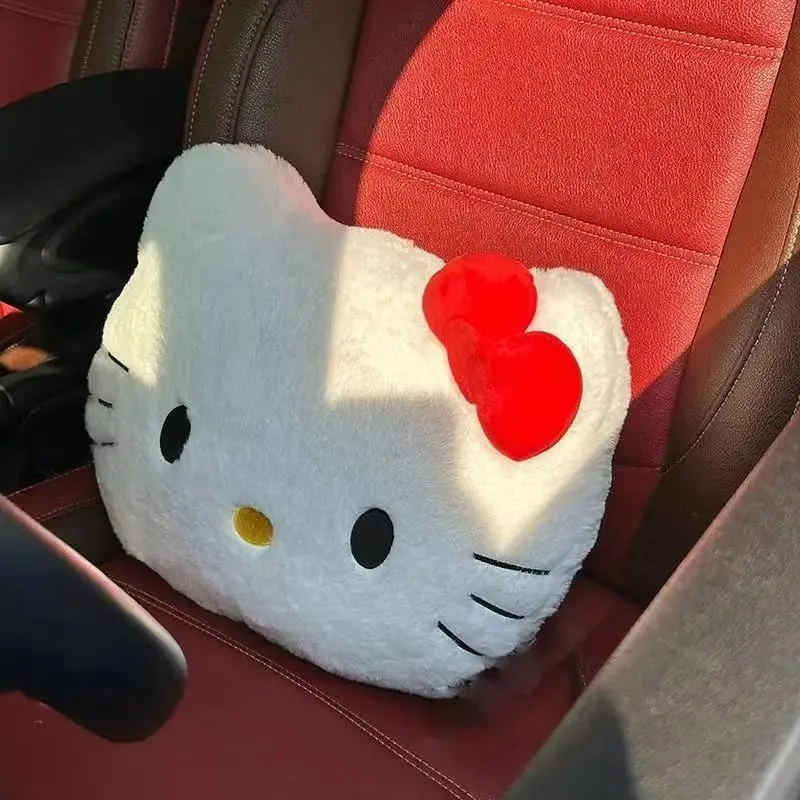 Anime Sanrio Hello Kitty Cute Cartoon Head Plush Pillow Sofa Bedside Cushion Car Cushion Nap Pillow Birthday Gifts for Girl