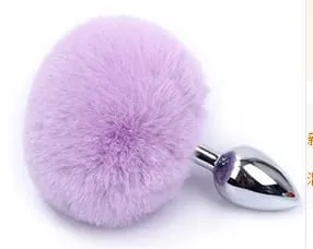 Plush Silicone Rabbit Tail Butt Plug Vibrator Dildo Prostate Massager Sex Toy Men Women Adult Reusable