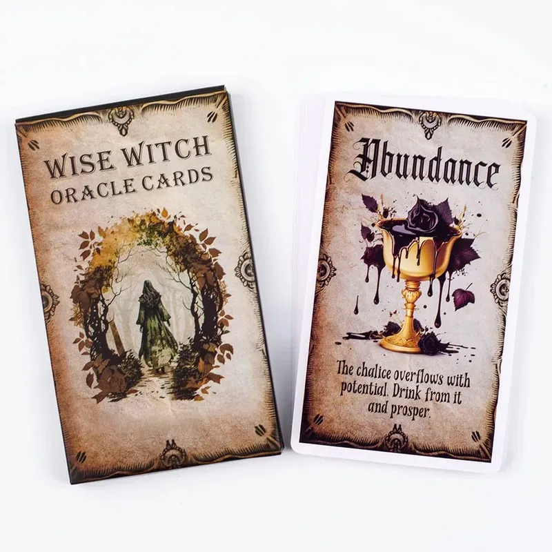 Wise Witch Oracle Cards 20Pcs English Version Fate Divination Tarot Cards FortuneTelling Card Games Party Board Game 12x7cm