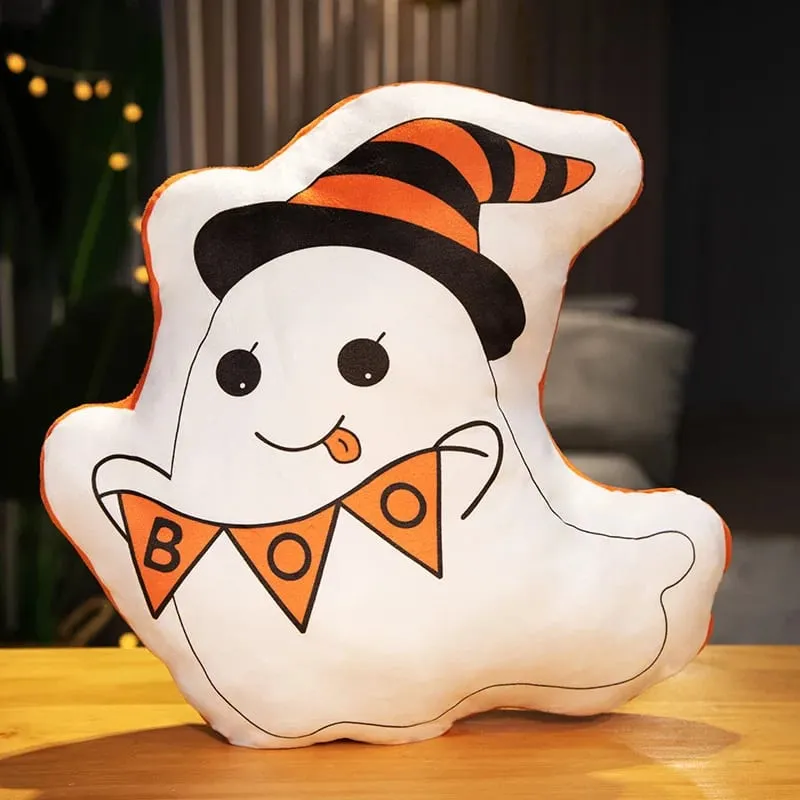 Halloween Ghost Pumpkin Pillow 35‑40cm Soft Stuffed Plush Cushion for Home Decor and Party