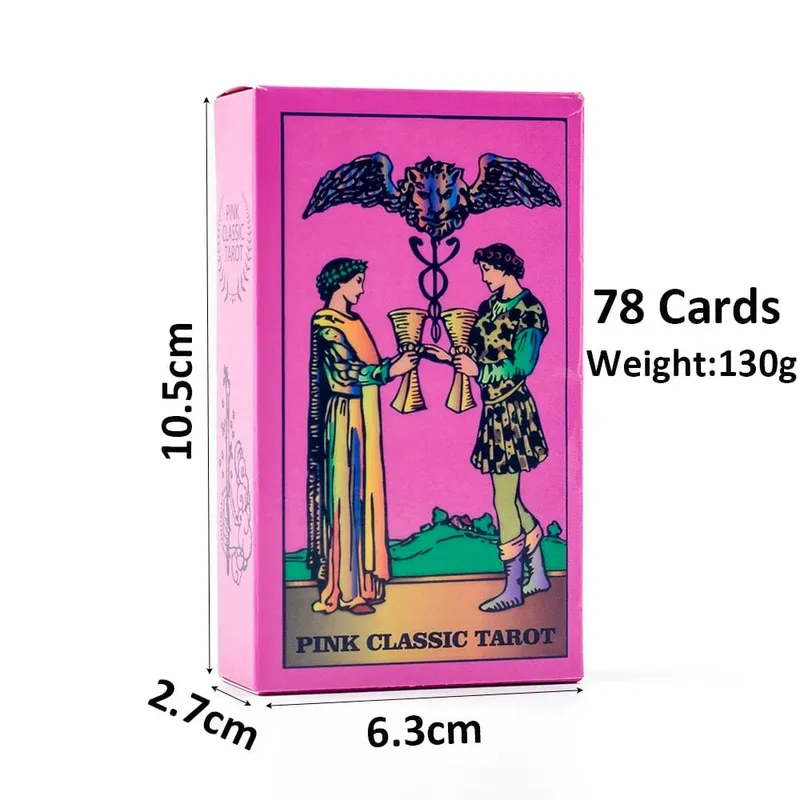 10.3*6cm Pink Neon Style Tarot Deck 78pcs - Classic Rider-Waite Smith Vibrant Trippy Cards — image 4