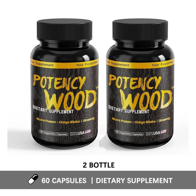 Potency Wood Herbal Supplements with Ginseng Ashwagandha 60 Capsules Adaptogen Energy Stamina Immune Antioxidants Gut Health — image 8