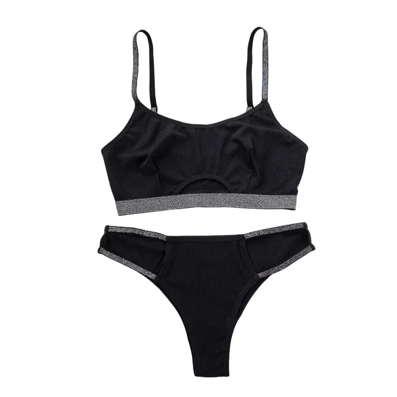 1Set Shiny Women Seamless Bra Set Adjustable Shoulder Strap Breathable Lingerie Set Comfortable Low Waist Panties Underwear Set