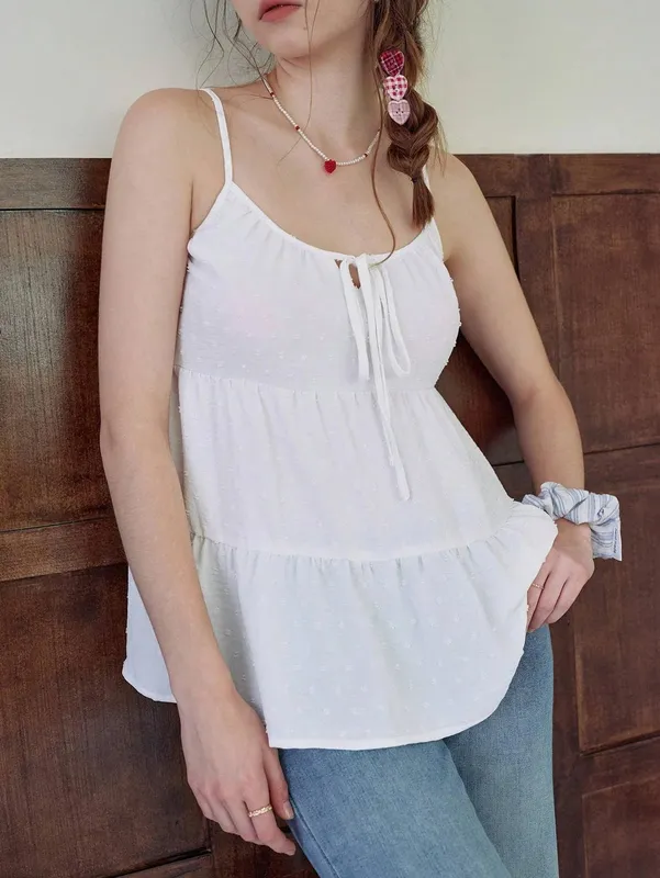 Stylish Women's Summer Polka Dot Jacquard Camisole — image 4