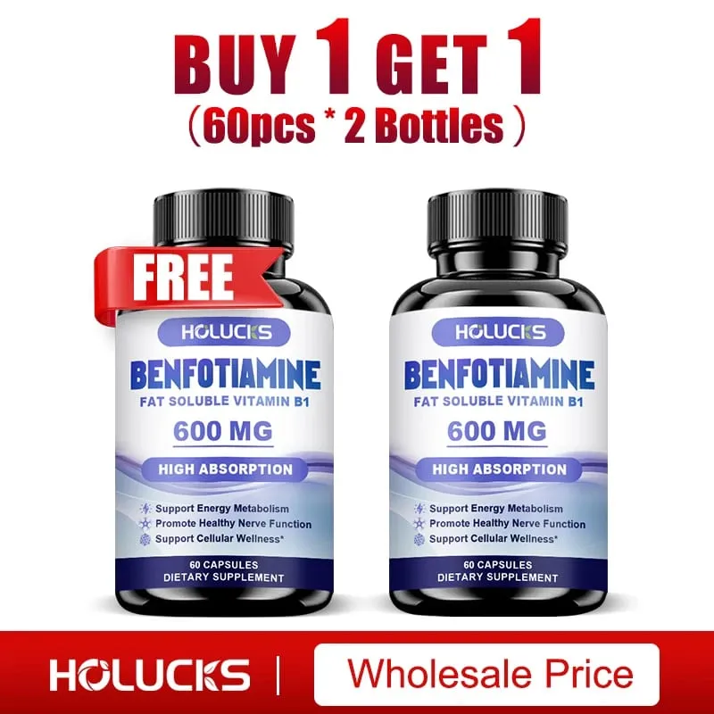 Benfotiamina 600mg | Doskonała wchłanialność witaminy B1 dla metabolizmu energetycznego i zdrowia nerwów | Suplement diety 120 kapsułek — image 9