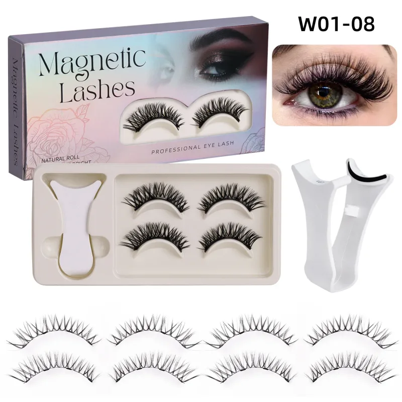 2Pairs Magnetic Eyelashes 3D Natural False Eyelash Reusable Easy Wear Eye Makeup Set Gluee-free Lashes — image 15