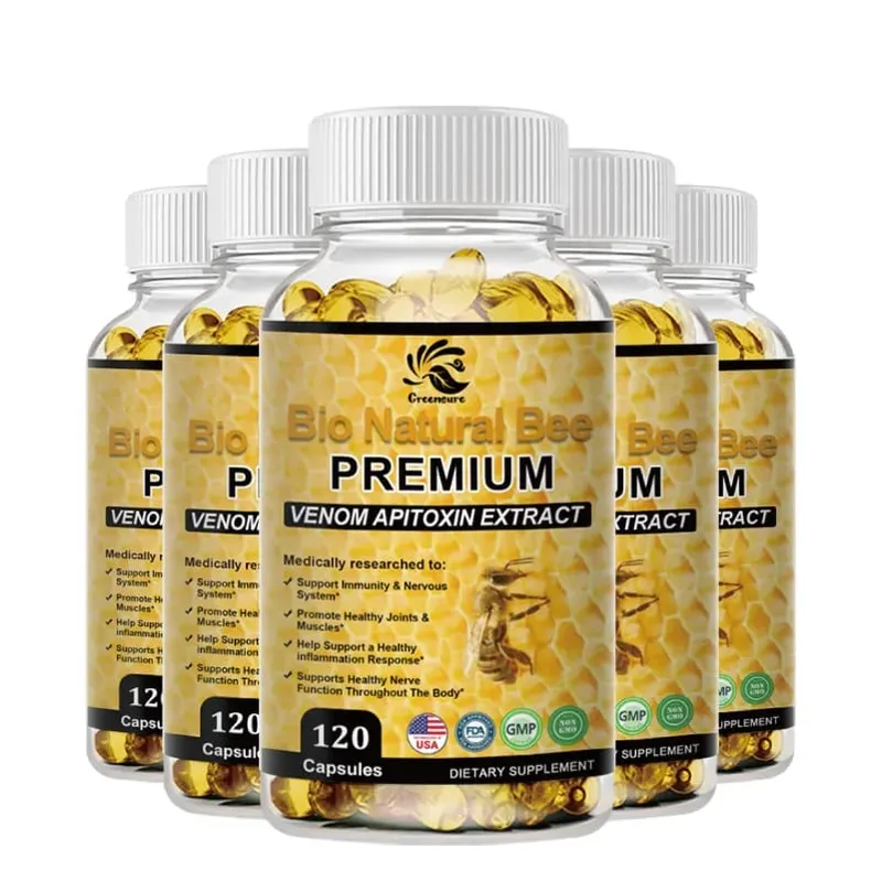 Greensure Natural BEE Venom Capsule para Imunidade e Antioxidação - 60/120 Cápsulas - Não OGM