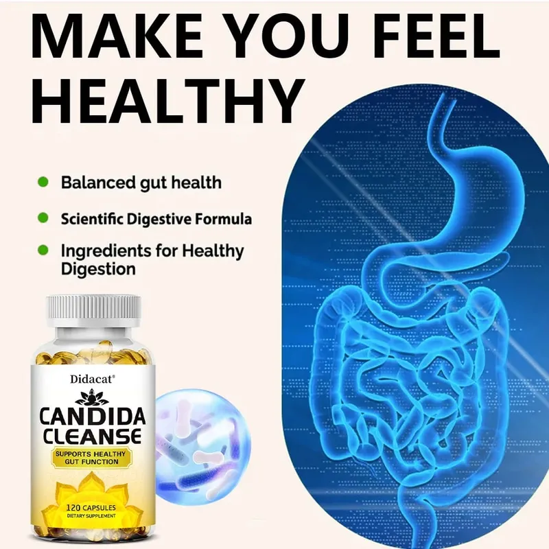 Candida Cleanse-contém ervas naturais e probióticos para apoiar a função intestinal saudável e a saúde imunológica, adequado para unissex — image 4