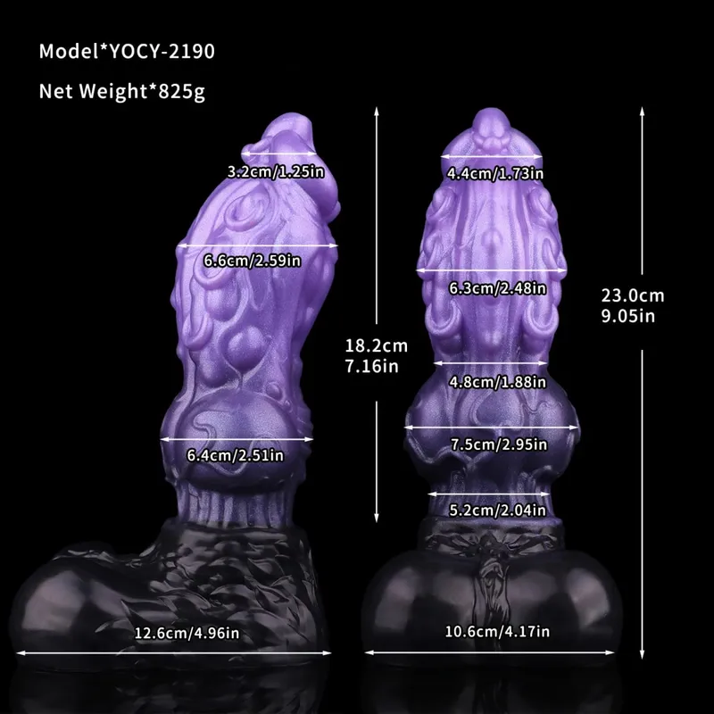 Double Layer Silicone Fantasy Dog Knot Dildo Blue Butt Plug with Sucker Anal Dilator Masturbate Sex toy for Adult 18+