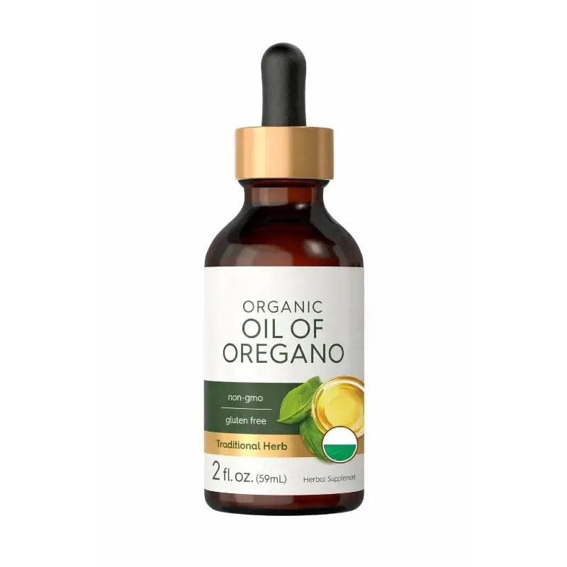 Organic Oil of Oregano Liquid Drops Vegan Herbal Supplement Health Non-GMO Gluten Free Daily Nutritional Support 60ml Per Bottle