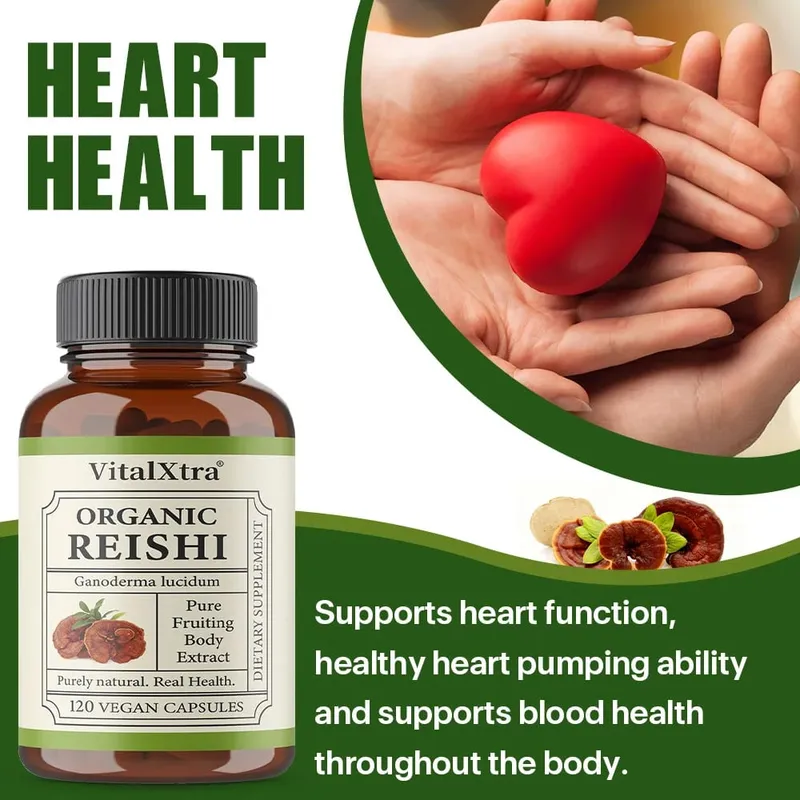 Reishi Mushroom Capsules 1000mg Ganoderma Lucidum Supports Immune Health Relaxation Sleep & Natural Energy Vegan Non-GMO