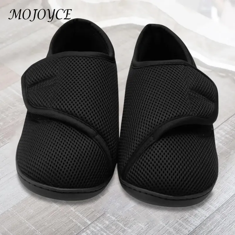 Unisex Diabetic Shoes Wide Walking Shoes na may Adjustable Closure Slip-On Orthopedic Shoes Hook and Loop Sneakers para sa Matatanda