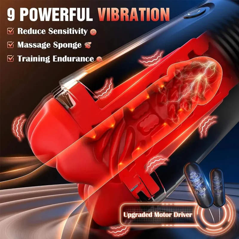 Male Masturbator 5IN1 Male Sex Toy with 9 Vibrating & 3D Mouth Stroker Cup Pocket Pussy Adult Sex Toys & Games Blowjob Toy — image 2