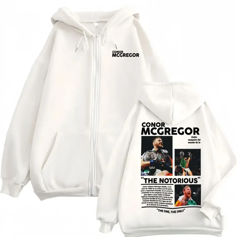 Conor Mcgregor The Notorious Zipper Hoodies Men's Clothes Harajuku High Street Jacket Sweatshirt Oversized Zip Up Pullover Coats