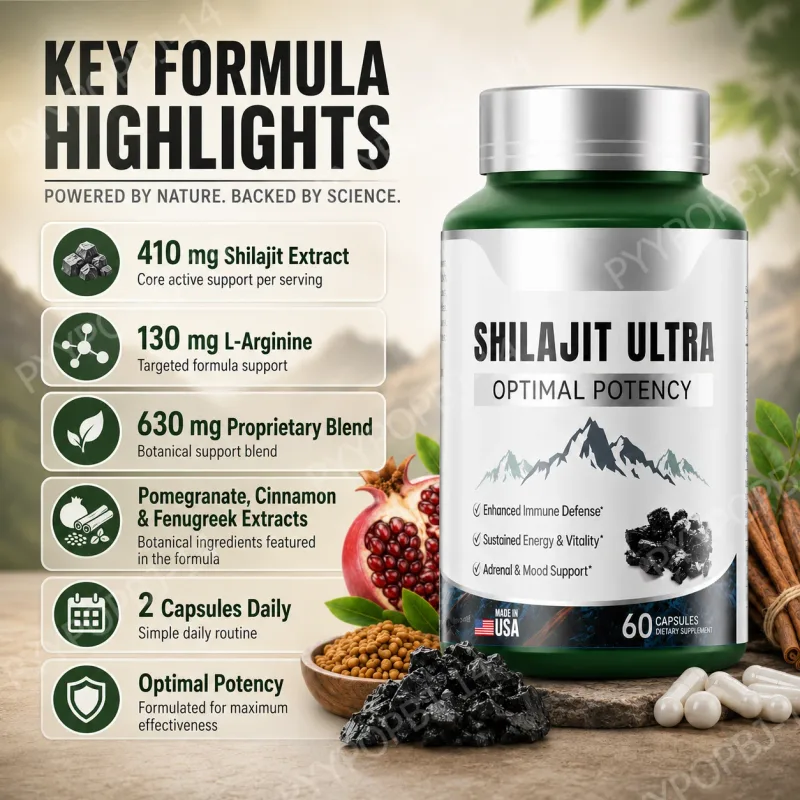 Herbal Shilajit Natural Mineral Supplement with Fulvic Acid 60 Capsules Daily Wellness Vitality Balance Formula for Men's Health — image 4
