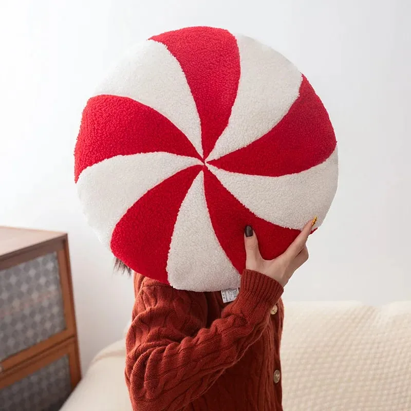Classic Christmas Series Throw Pillow Candy Lollipop Snowflake Xmas Scepter Balls Doll Soft Sofa Cushion Festival Home Decor — image 16