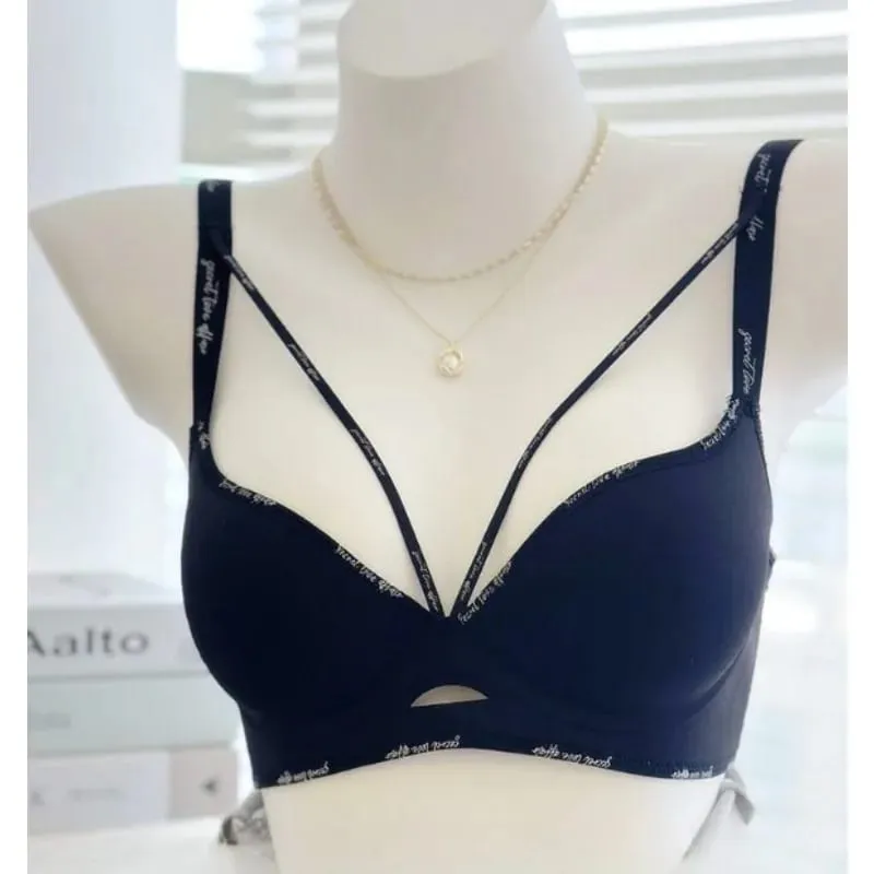 Stylish Leopard Print Seamless Wireless Lingerie Thin Comfortable Gather Small Breast Pretty Breast Shape Casual Wear S-XL Suit