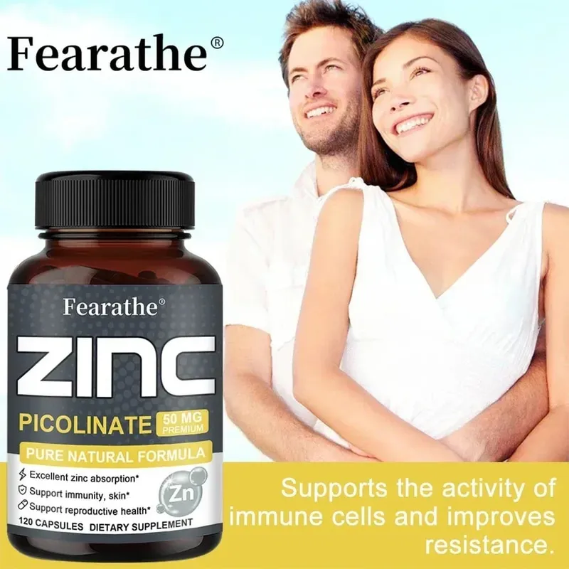 Cápsulas de Zinco 50 Mg - Suplemento Antioxidante Natural para Cabelo Imunológico, Unhas e Suporte para Pele Unissex — image 3