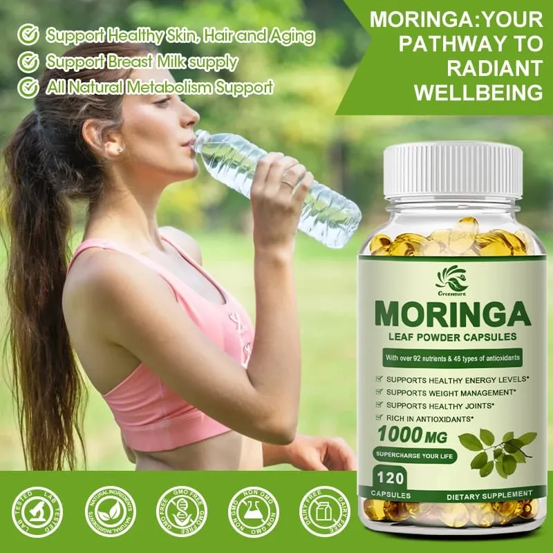 Ang Greensure Moringa Oil ay Nagsusulong ng Metabolismo Suporta sa Pagbawas ng Timbang Pag-aayos ng mga Napinsalang Cells Pinapaginhawa ang Pamamaga ng Cardiovascular Health