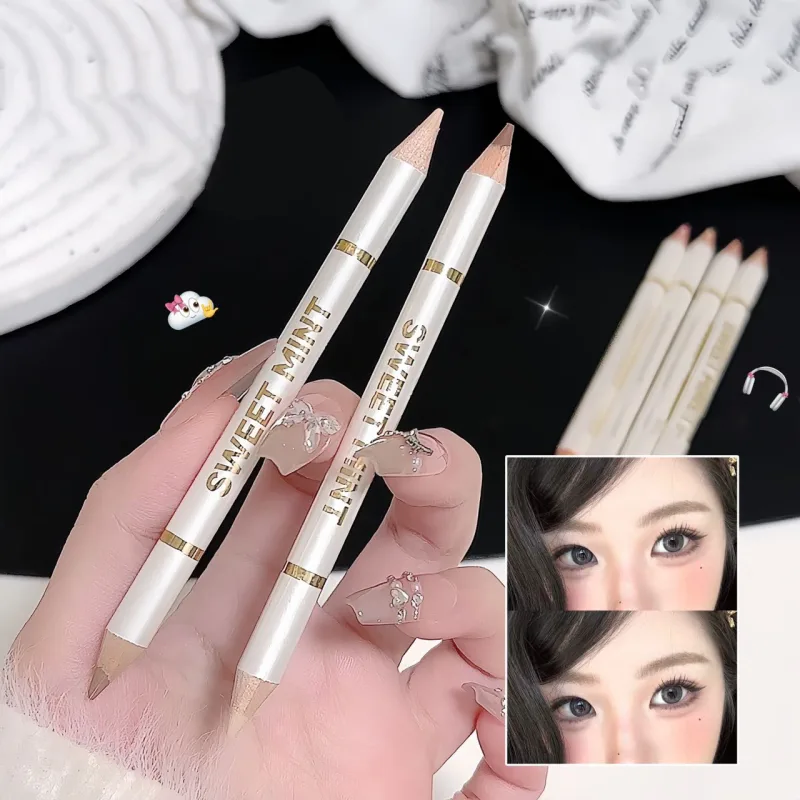 Double-Ended Aegyo Sal Brighten Lying Silkworm Pencil Nude Pink Natural Shadow Under Eye Highlight Makeup Matte Beige Eye Pencil — image 6