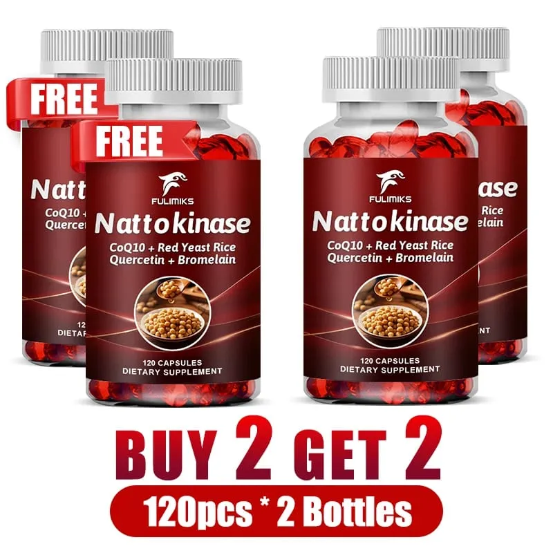 Nattokinase Supplement with CoQ10 Red Yeast Rice Quercetin Bromelain Support Blood Flow Heart Health Digestive Aid Energy — image 10