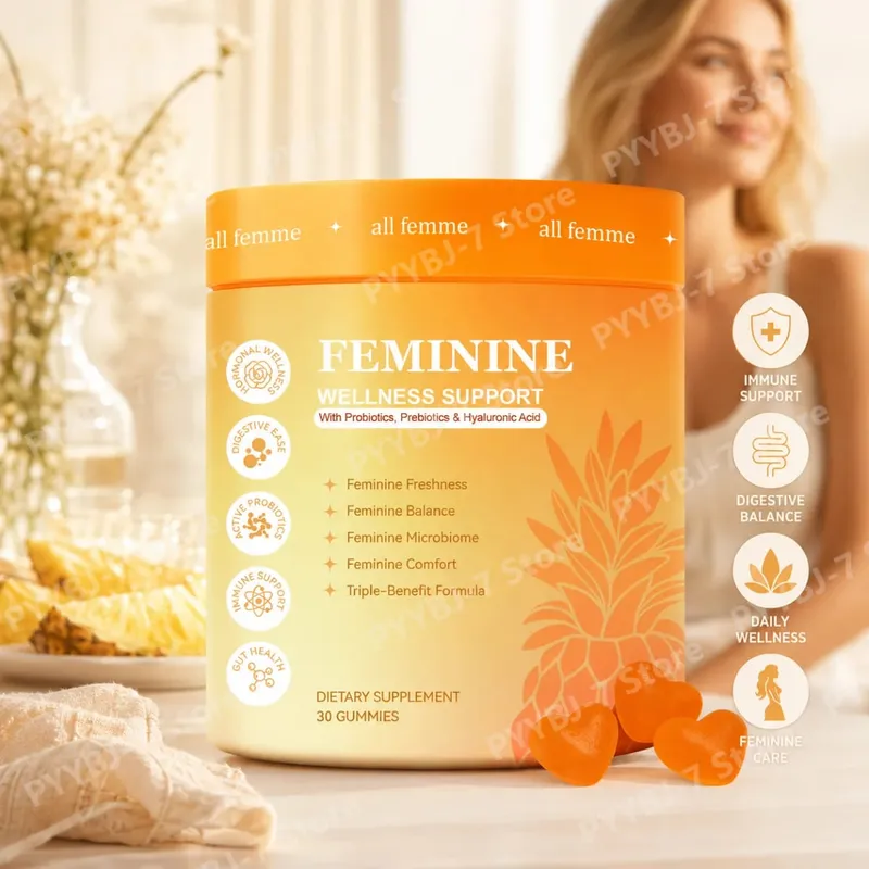 Probiotics Composite Gummies Supplement for Women with Hyaluronic Acid Ginger Zinc Vitamin B6 Feminine Wellness Support 30 Count — image 2