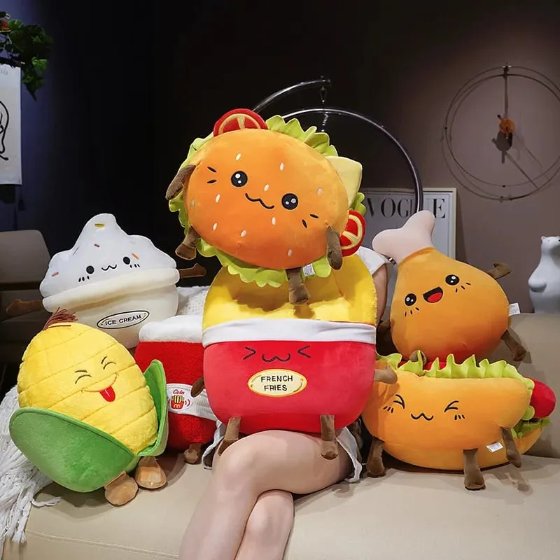 Corn Fries Chicken Leg Throw Pillow Simulation Food Plush Sofa Cushion Adorably Room Decor Toy Accompany Sleep Toy Creative Gift — image 9