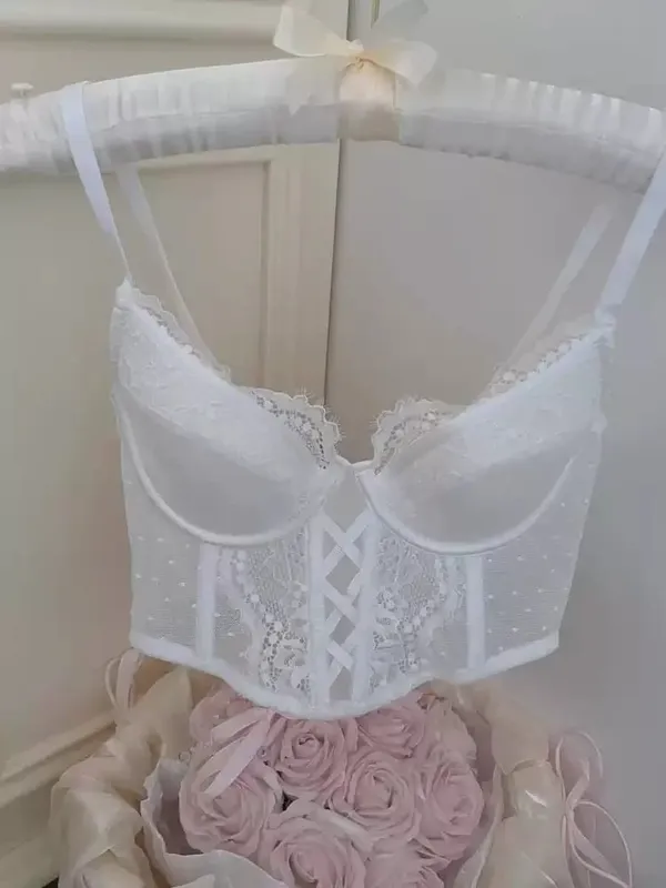 Lingerie Push Up Lace Bra & Garter Set Petite Small Bust Chemise with Soft Underwire Bra Fishbone Shaping Corset Top Size S-XL — image 3