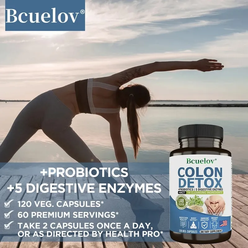 Suplemento de desintoxicação para limpador de cólon - Limpeza intestinal e probióticos - Digestão natural, Constipação e alívio intestinal Saúde intestinal