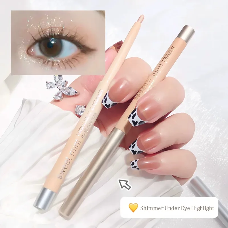 1/2pc Aegyo Sal Under Eye Highlight Pen Shimmer Pearl Eyeliner Pencil Natural Brightening Glitter Eye Shadow Crayon Makeup Stick