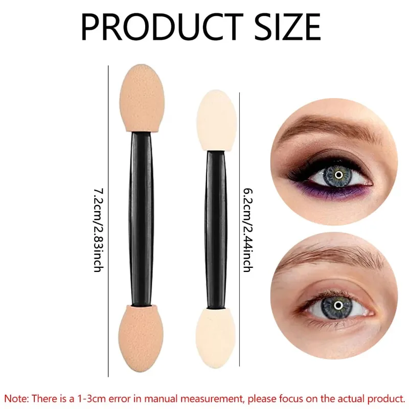 50/200pcs Eyeshadow Applicators Dual Sides Eye Shadow Brush Makeup Sponge Brushes For Girls Cosmetic Tool Beauty Applicators — image 2